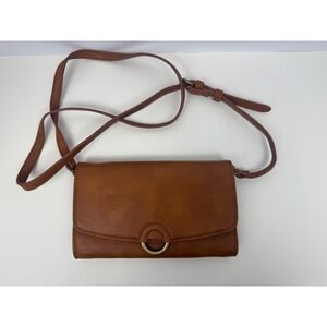 Universal Thread Brown Faux Leather Wallet Crossbody Purse Adjustable Strap